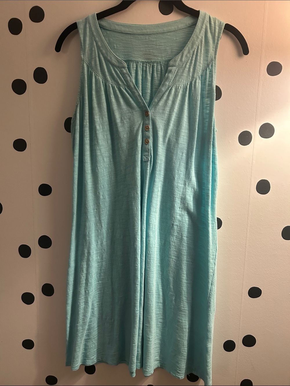 Lauren James Light Aqua Sleeveless Button-Front Sundress 👗